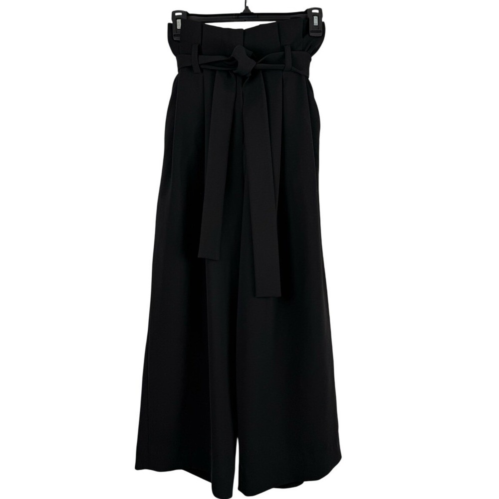 COS Black High Rise Paperbag Waist Trousers Size 4 Quiet Luxury Minimalist
